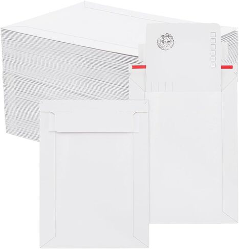 PH PandaHall 130pcs White Paper Shipping Envelopes Self Seal Card Mailers 7x5 Inch Rigid Mailers Envelopes Photo Mailers Shipping Envelope for Trading Cards Protection Mailing and Collection Storage in Kuwait
