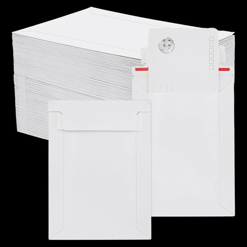 PH PandaHall 130pcs White Paper Shipping Envelopes Self Seal Card Mailers 7x5 Inch Rigid Mailers Envelopes Photo Mailers Shipping Envelope for Trading Cards Protection Mailing and Collection Storage in Kuwait