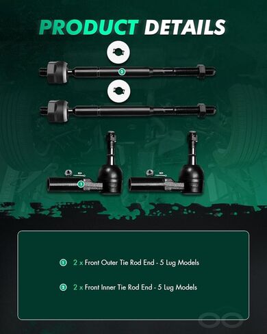 SCITOO 4pcs Front Suspension Kit For Toyota For Tacoma 2005-2015 (w/Parts Inner Tie Rod End, Outer Tie Rod End) in Kuwait