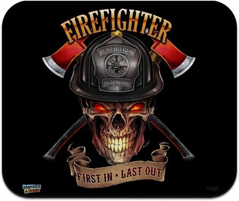 Firefighter Skull First in Last Out Fireman Low Profile Thin Mouse Pad Mousepad in Kuwait
