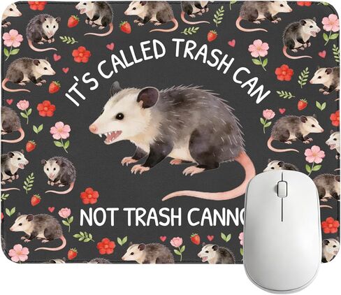 Funny Opossum Mouse Pad Coworker Office Desk Decor Accessory Decoration Its Called Trash Can Not Trash Cannot Motivation Quote Animal Humor Sarcastic Possum Mousepad (Trash Cannot Opossum Mousepad) in Kuwait