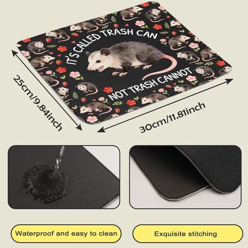 Funny Opossum Mouse Pad Coworker Office Desk Decor Accessory Decoration Its Called Trash Can Not Trash Cannot Motivation Quote Animal Humor Sarcastic Possum Mousepad (Trash Cannot Opossum Mousepad) in Kuwait