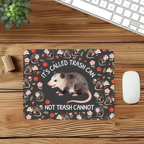 Funny Opossum Mouse Pad Coworker Office Desk Decor Accessory Decoration Its Called Trash Can Not Trash Cannot Motivation Quote Animal Humor Sarcastic Possum Mousepad (Trash Cannot Opossum Mousepad) in Kuwait