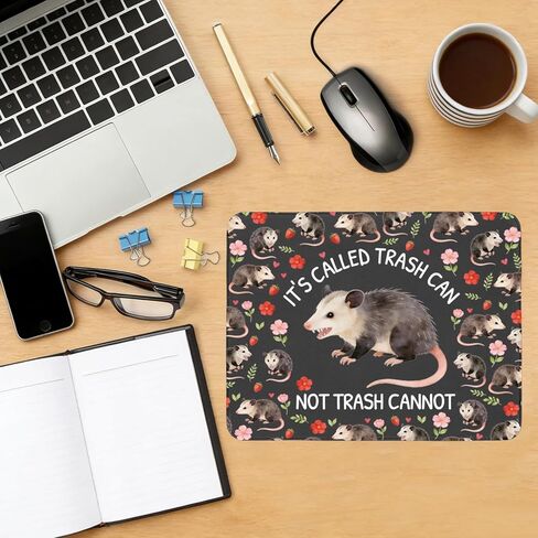Funny Opossum Mouse Pad Coworker Office Desk Decor Accessory Decoration Its Called Trash Can Not Trash Cannot Motivation Quote Animal Humor Sarcastic Possum Mousepad (Trash Cannot Opossum Mousepad) in Kuwait
