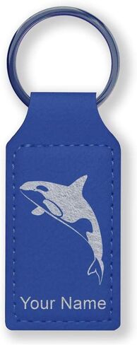 LaserGram Rectangle Keychain, Killer Whale, Personalized Engraving Included in Kuwait