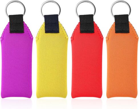4pcs Floating Foam Keychain, 4 Colors Lightweight Neoprene Waterproof Floatable Keychain Boat Key Chains Floating for Surfboard Boat Outdoor Water Sports (Red, Yellow, Orange, Purple) in Kuwait