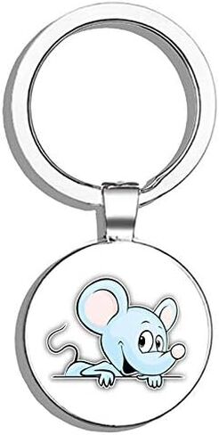 HJ Media Happy Mouse Metal Steel Keychain Ring Double Side Key Chain in Kuwait