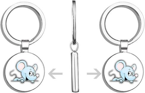 HJ Media Happy Mouse Metal Steel Keychain Ring Double Side Key Chain in Kuwait