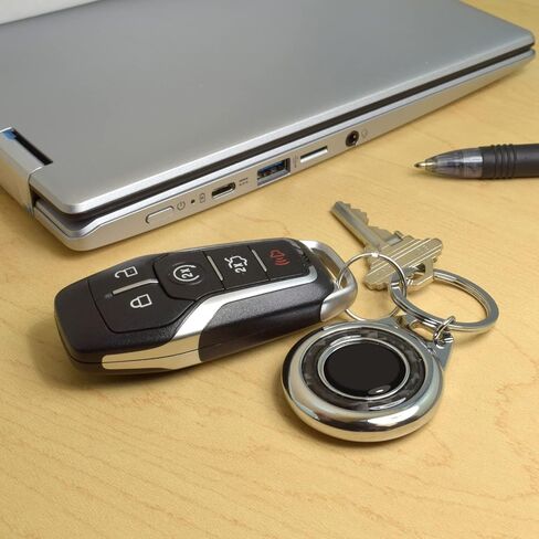 iPick Image for Chevrolet Corvette C7 Real Black Carbon Fiber Roundel Metal Case Key Chain Keychain, Official Licensed in Kuwait