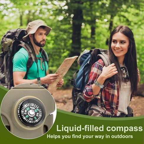 CooBigo 10 Pack 3/4 Inch Assorted Paracord Bracelets Buckles, Plastic Compass Whistle Buckle for Bracelets Clasp Clip Outdoor Camping Emergency Survival Travel Accessories in Kuwait