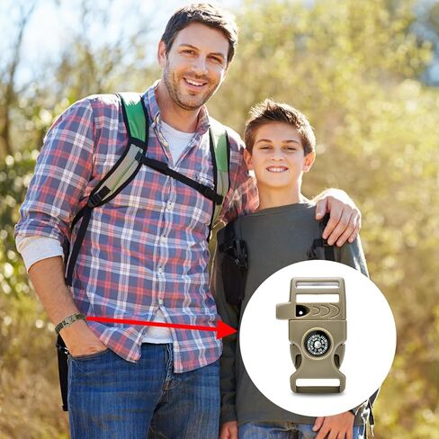 CooBigo 10 Pack 3/4 Inch Assorted Paracord Bracelets Buckles, Plastic Compass Whistle Buckle for Bracelets Clasp Clip Outdoor Camping Emergency Survival Travel Accessories in Kuwait