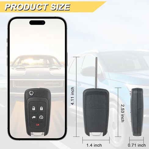 استبدال Vurkcy Key Fob لسيارة Chevy Volt 2011-2015 للتحكم عن بعد للدخول بدون مفتاح، OHT05918179، 5 أزرار in Kuwait