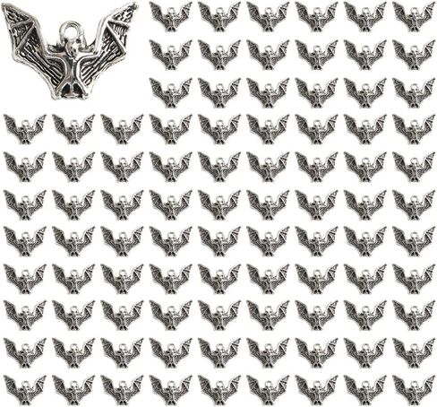 Opexicos 100Pcs Antique Silver Bat Charm DIY Making Accessories 23 x 17 mm in Kuwait