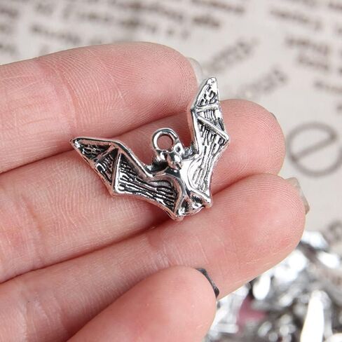 Opexicos 100Pcs Antique Silver Bat Charm DIY Making Accessories 23 x 17 mm in Kuwait