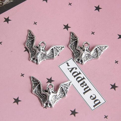 Opexicos 100Pcs Antique Silver Bat Charm DIY Making Accessories 23 x 17 mm in Kuwait