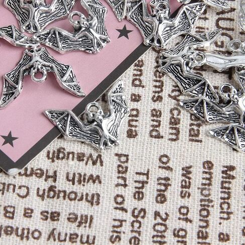 Opexicos 100Pcs Antique Silver Bat Charm DIY Making Accessories 23 x 17 mm in Kuwait
