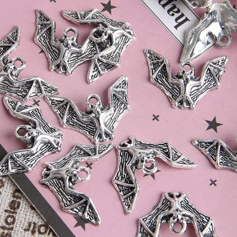 Opexicos 100Pcs Antique Silver Bat Charm DIY Making Accessories 23 x 17 mm in Kuwait