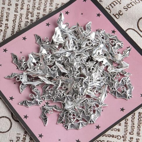Opexicos 100Pcs Antique Silver Bat Charm DIY Making Accessories 23 x 17 mm in Kuwait