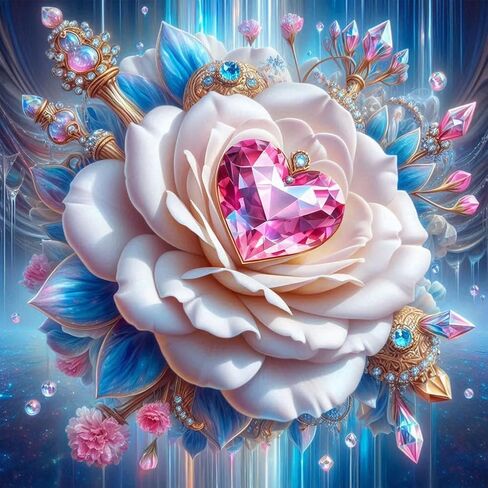 Reluohuo Diamond Painting Kits for Adults Flower, Round Gem Art Kits for Beginner, 5D DIY Full Drill Diamond Art Kits for Beginner Craft for Home Wall Decor, 12x12 Inch in Saudi Arabia