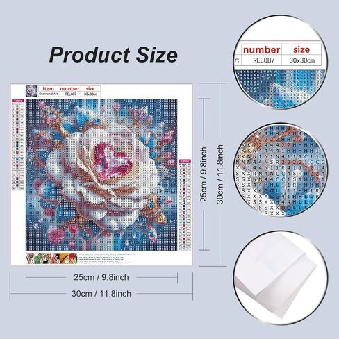 Reluohuo Diamond Painting Kits for Adults Flower, Round Gem Art Kits for Beginner, 5D DIY Full Drill Diamond Art Kits for Beginner Craft for Home Wall Decor, 12x12 Inch in Saudi Arabia
