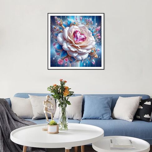 Reluohuo Diamond Painting Kits for Adults Flower, Round Gem Art Kits for Beginner, 5D DIY Full Drill Diamond Art Kits for Beginner Craft for Home Wall Decor, 12x12 Inch in Saudi Arabia