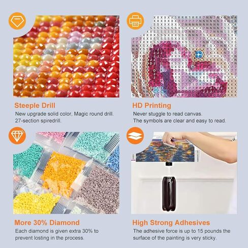 Reluohuo Diamond Painting Kits for Adults Flower, Round Gem Art Kits for Beginner, 5D DIY Full Drill Diamond Art Kits for Beginner Craft for Home Wall Decor, 12x12 Inch in Saudi Arabia