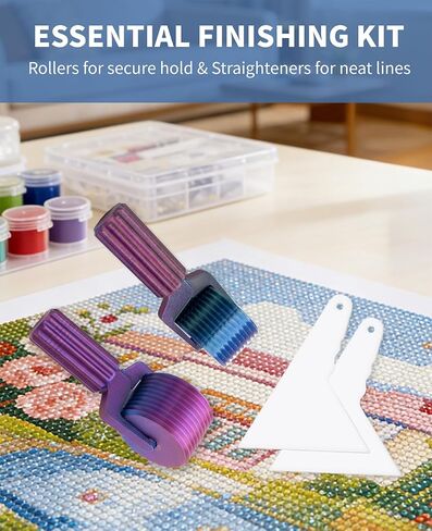 PASDUCHAS 2 Pack Diamond Art Roller, DIY Diamond Painting Accessories Kit with 2 Diamond Art Straightening Tools, Easy-Grip Pressing Wheel for Rhinestone Embroidery in Saudi Arabia