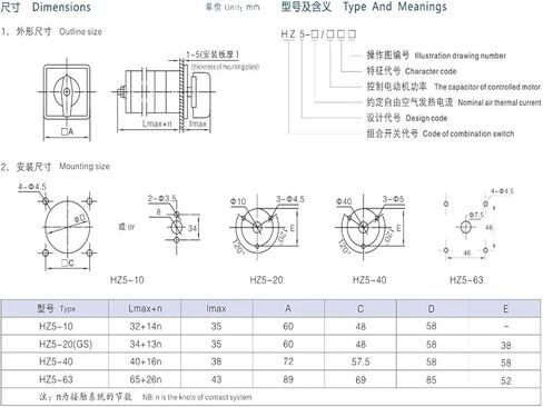 2-Position Power Off Rotary cam Switch 60A HZ5-63 HZ5-60/10 L02 in Saudi Arabia