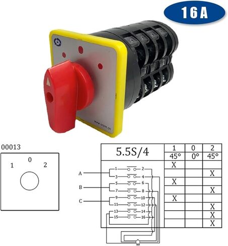 1pcs Cam Switch 16 Terminals 3 Positions High/Low Speed DIY Rotary Changeover Switches LW5-16 5.5S/4 in Saudi Arabia