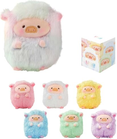 TOYZERO + Lulu The Piggy Blind Box - Rainbow Sheep Plush Blind Boxes Figurines Cute Stuffed Animals Mystery Box Collectibles Home Decorations Holiday Birthday Gifts, Single Box in Saudi Arabia