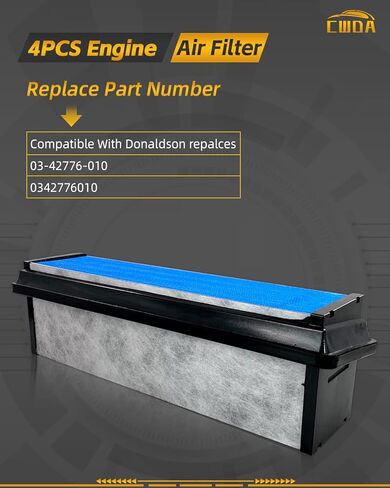 03-42776-010 4PCS Engine Air Filter Compatible With 2018 2019 2020 2021 2022 Freightliner Cascadia Replaces Donaldson 03-42776-010,0342776010 in Saudi Arabia