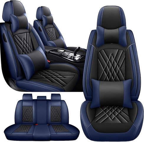 Car Seat Covers for BMW X1 2013-2026, 2 Piece Set Nappa Leather Non-Slip Seat Protectors, Breathable Seat Cover Set. (Standard 2 Seats, Black White) in Saudi Arabia