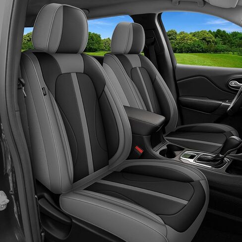 TTX LIGHTING Full Car Seat Covers Fit for Honda CR-V 2015-2026 2 Rows 5 Set Leather Waterproof Seat Protectors Automotive Seat Cushion with Airbag Compatible (5 Seats,Black&Grey) in Saudi Arabia