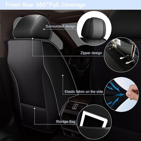 TTX LIGHTING Full Car Seat Covers Fit for Honda CR-V 2015-2026 2 Rows 5 Set Leather Waterproof Seat Protectors Automotive Seat Cushion with Airbag Compatible (5 Seats,Black&Grey) in Saudi Arabia