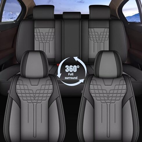 TTX LIGHTING Full Car Seat Covers Fit for Honda CR-V 2015-2026 2 Rows 5 Set Leather Waterproof Seat Protectors Automotive Seat Cushion with Airbag Compatible (5 Seats,Black&Grey) in Saudi Arabia