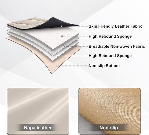 Seat Covers Fit for Chevy Malibu 2009-2024 Nappa Faux Leather Car Seat Covers, Breathable and Comfortable seat Cover, Car Seat Protector Interior Accessories(Beige,5 Seats) in Saudi Arabia