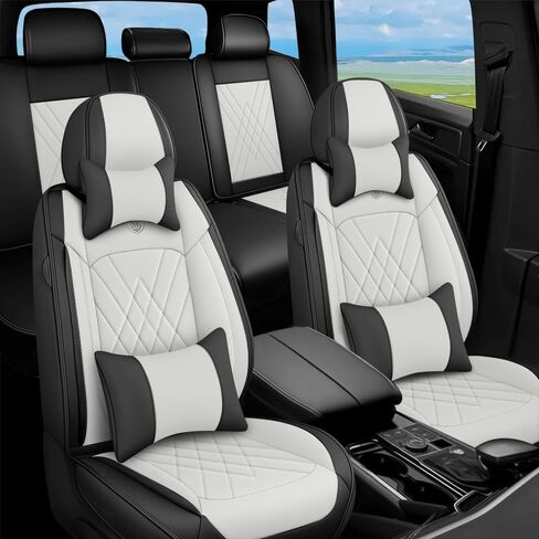 Seat Covers Fit for Chevy Malibu 2009-2024 Nappa Faux Leather Car Seat Covers, Breathable and Comfortable seat Cover, Car Seat Protector Interior Accessories(Beige,5 Seats) in Saudi Arabia