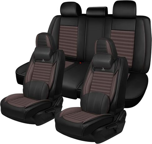 Seat Covers Fit for Infiniti JX35 2013-2017 Premium Leather Car Seat Covers, Waterproof Non-Slip and Airbag Compatible, Fashion Car Seat Protector (Black Gray,5 Seats) in Saudi Arabia