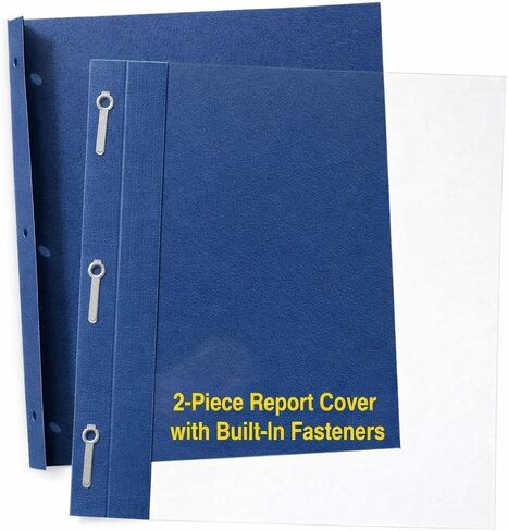 Letter Size Clear Front 2-Piece Report Cover with 3 Built-in Fasteners, 250 Sheet Capacity, Style A6XL Premium Dark Blue (25) in Saudi Arabia