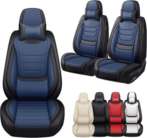 أغطية مقاعد السيارة لسيارة فولفو XC60 2010-2026، أغطية مقاعد السيارات الفاخرة من جلد نابا، وسادة مقعد مضادة للانزلاق وجيدة التهوية مع دعم قطني من الإسفنج الذكي، 5 مقاعد، أسود in Kuwait