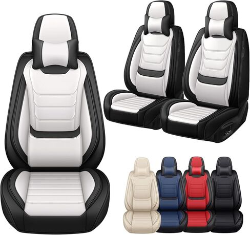 أغطية مقاعد السيارة لسيارة فولفو XC60 2010-2026، أغطية مقاعد السيارات الفاخرة من جلد نابا، وسادة مقعد مضادة للانزلاق وجيدة التهوية مع دعم قطني من الإسفنج الذكي، 5 مقاعد، أسود in Kuwait