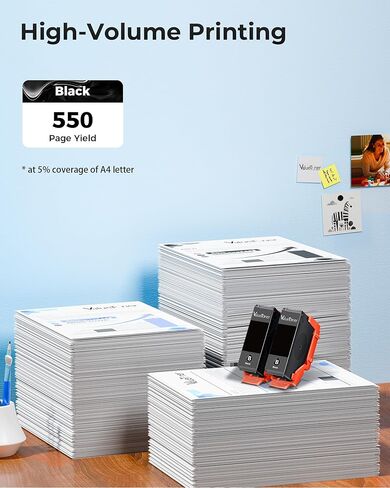 متوافق مع خراطيش الحبر 302XL 302 المتعددة المعاد تصنيعها لحزمة خراطيش الحبر Epson 302XL المجمعة للاستخدام مع طابعة Expression Premium XP-6100 XP6100 XP-6000 XP6000 (أسود، عبوتان) in Kuwait