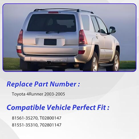 مجموعة مصابيح الذيل الجانبية للسائق الأيسر متوافقة مع مصباح الفرامل Toyota 4Runner 2003-2005 استبدال OE #81561-35270 TO2800147 in Kuwait