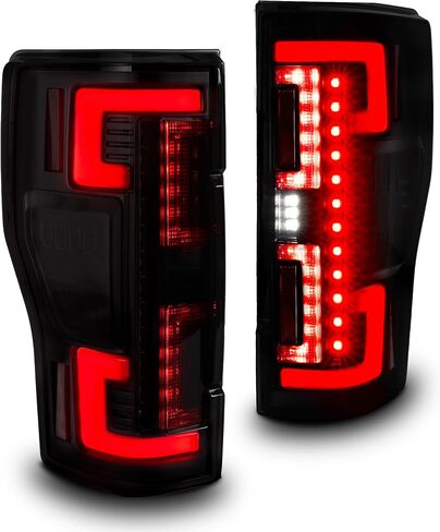 TRUE MODS Smoked Full LED Tail Light Assembly Replacement for 2020-2022 Ford F250 F350 F450 Super Duty w/Stock Halogen Bulb Taillight [DOT] XL XLT Lariat King Ranch Platinum Limited Rear Brake Lamp in Saudi Arabia
