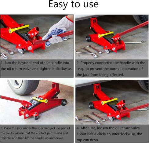 Hedume 2 Pack 2 Ton Jack Handle Replacement, Horizontal Hydraulic Floor Jack Handle for Automotive Car (Red) in Kuwait