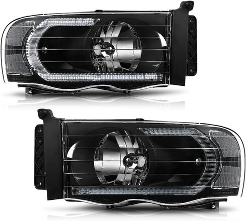 PIT66 LED Headlight Assembly Compatible with Ford F150 2009 2010 2011 2012 2013 2014 Driver & Passenger Headlamps Assemblies Clear Lens Chrome Housing Clear Reflector in Kuwait