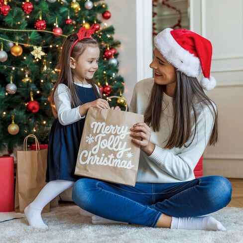 25 pcs Brown Paper Gift Bags with Handles 8x4.5x10 Brown Kraft Paper Bags, Party Favor Bags Sacks, Recyclable Medium Gift Bags with Handles Bulk in Kuwait