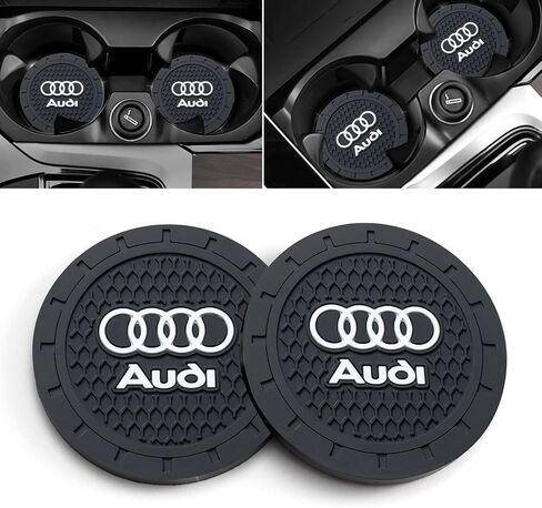 TACOMA Car Cup Holder Coaster for Audi Recessed Silicone Cupholder Coaster Interior Accessories 2.75in 2Pieces Black in Saudi Arabia