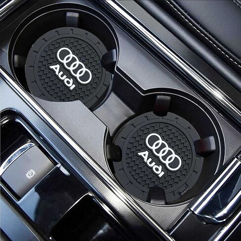 TACOMA Car Cup Holder Coaster for Audi Recessed Silicone Cupholder Coaster Interior Accessories 2.75in 2Pieces Black in Saudi Arabia