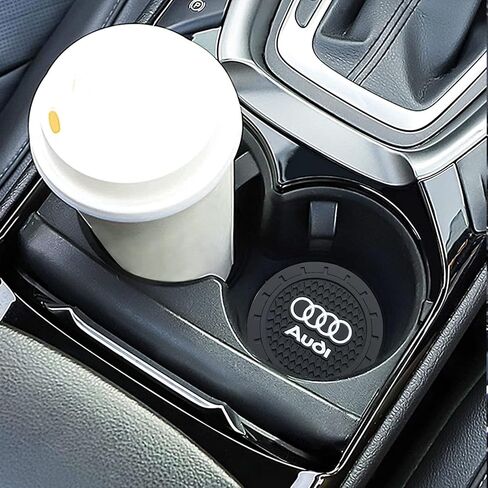 TACOMA Car Cup Holder Coaster for Audi Recessed Silicone Cupholder Coaster Interior Accessories 2.75in 2Pieces Black in Saudi Arabia